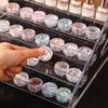 1pc Transparent Vertical Buckle Nail Polish Display Stand Stepped Acrylic Perfume Lipstick Nail Polish Gel Nail Polish Finisher