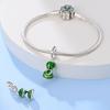 S925 Silver Vintage Serpent Pendant Jewelry Accessories Green Snake Beads For Bracelet Necklace Decoration