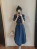Real Shot Plus Size Denim Short-Sleeve Dress for Women - Summer Collection, Slimming Waist Design
