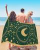 Beach Towel Stars Moon Bath Pool Towels Green Geometric Gorgeous Starry Night Soft Absorbent Beach Towel Lightweight Large Quick