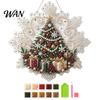 Decorative Gemstone Ornament Sets Christmas Faux Pearl Painting Suncatcher Art Kit, Acrylic Snowflake Shape Board Making Kits with Lace Edge,