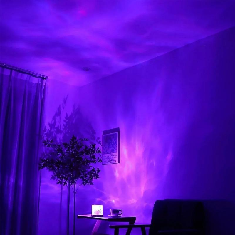 Ocean Wave Projector Light 16 Colors Midnight Aura Aurora Glow Lamp Home Office Bar Restaurant Underwater Projector Night Light