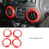 18pcs Red Car Interior Frame Decor Trim Cover For Jeep Wrangler JK 2011-2017