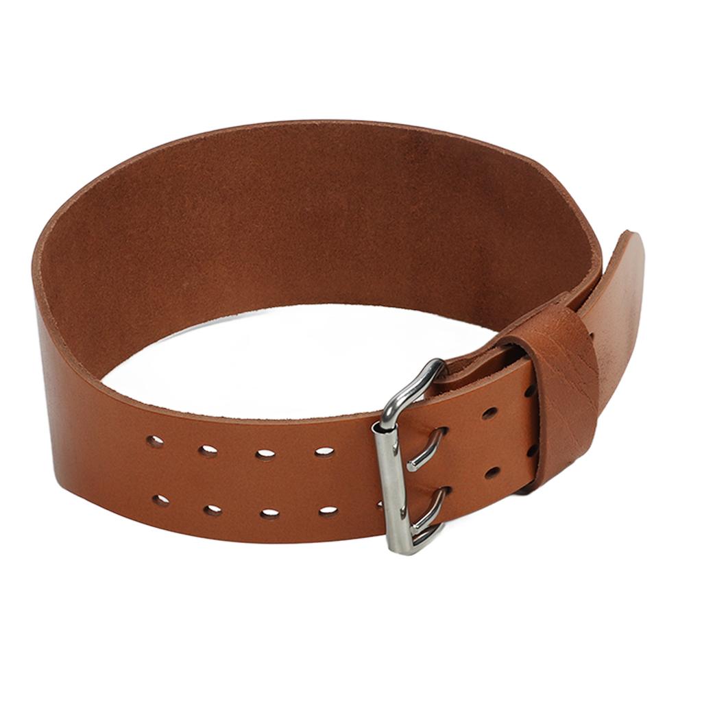 Weightlifting Belt 1 Layer Leather Double Prong Power Lifting Back Support Men Women Strength
