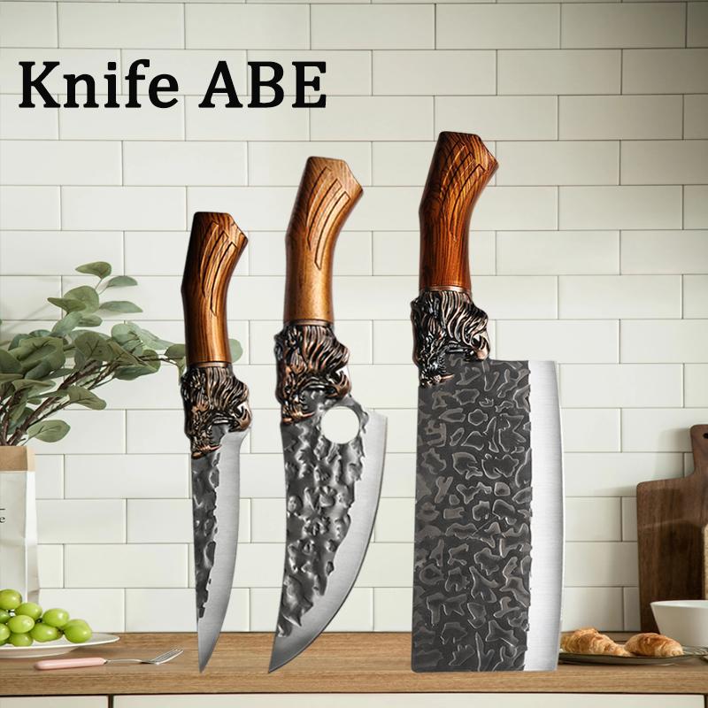 Handmade Forged Kitchen Knife Meat Cutting Knives Boning Knife Multifunctional Kitchen Knives Forge Knives Slicing Knife