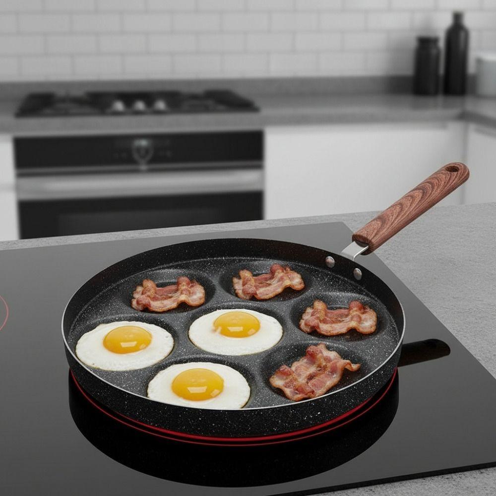 4/7 Hole Egg Frying Pan Round Egg Cooker Multi-functional Breakfast Egg Pan Induction Cook-top
