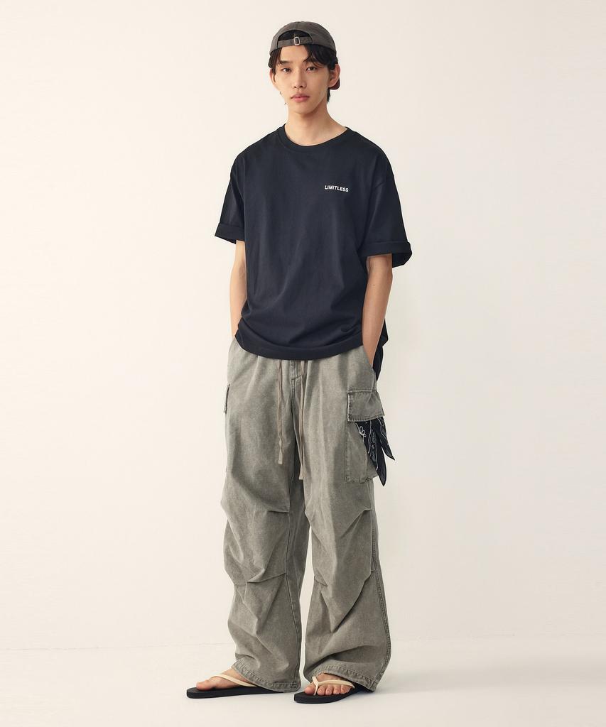 STUDIO TOMBOY [Men] Washed String Cargo Pants_Light Khaki 91M6231131