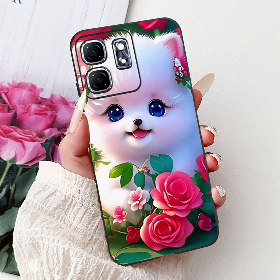 For Infinix Hot 50i Case X6531 New Fashion Flower Love Heart Pattern Soft Silicone Cover For Infinix Smart 9 Smart9 X6532 Bumper