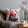 1pc Large Elderly Couple Embracing Love Design Throw Pillow Cover - Soft Plush Cushion Cover Suitable for Sofa Bed Chair