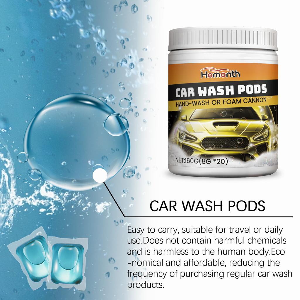 HOMONTH 20PCS Car Gel Beads Liquid Lasting Fragrance Concentrated Auto Ball Cleaner Windshield Washing Capsules Car Accessories