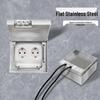 Marble Style UK Stainless Steel Flush Floor Power Socket