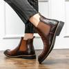 New Fashion Men's Chelsea Boots Male Ankle Shoes Pu Leather Casual Men Boots Formal Dress Shoes Party Wedding Club Dress Shoes