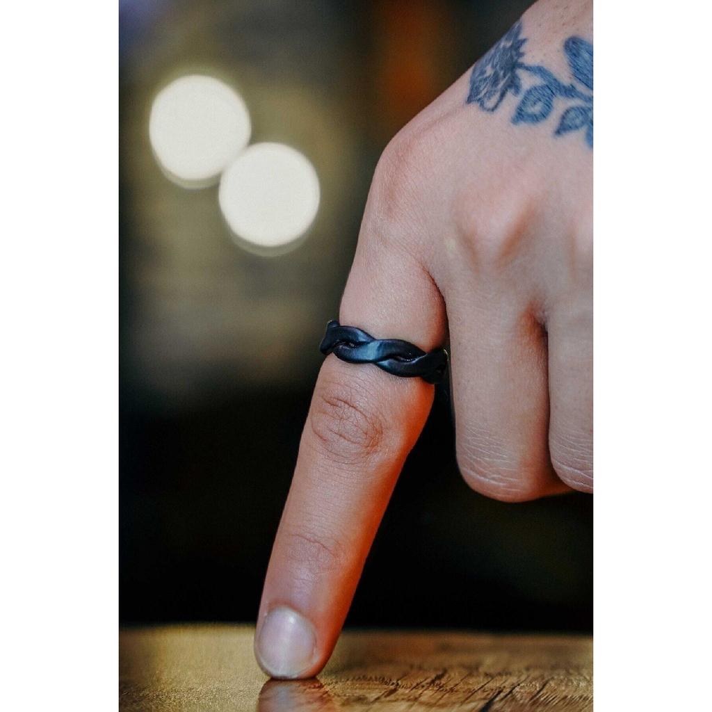 Matte Black Coiled Ring Knight Adjustable Ring