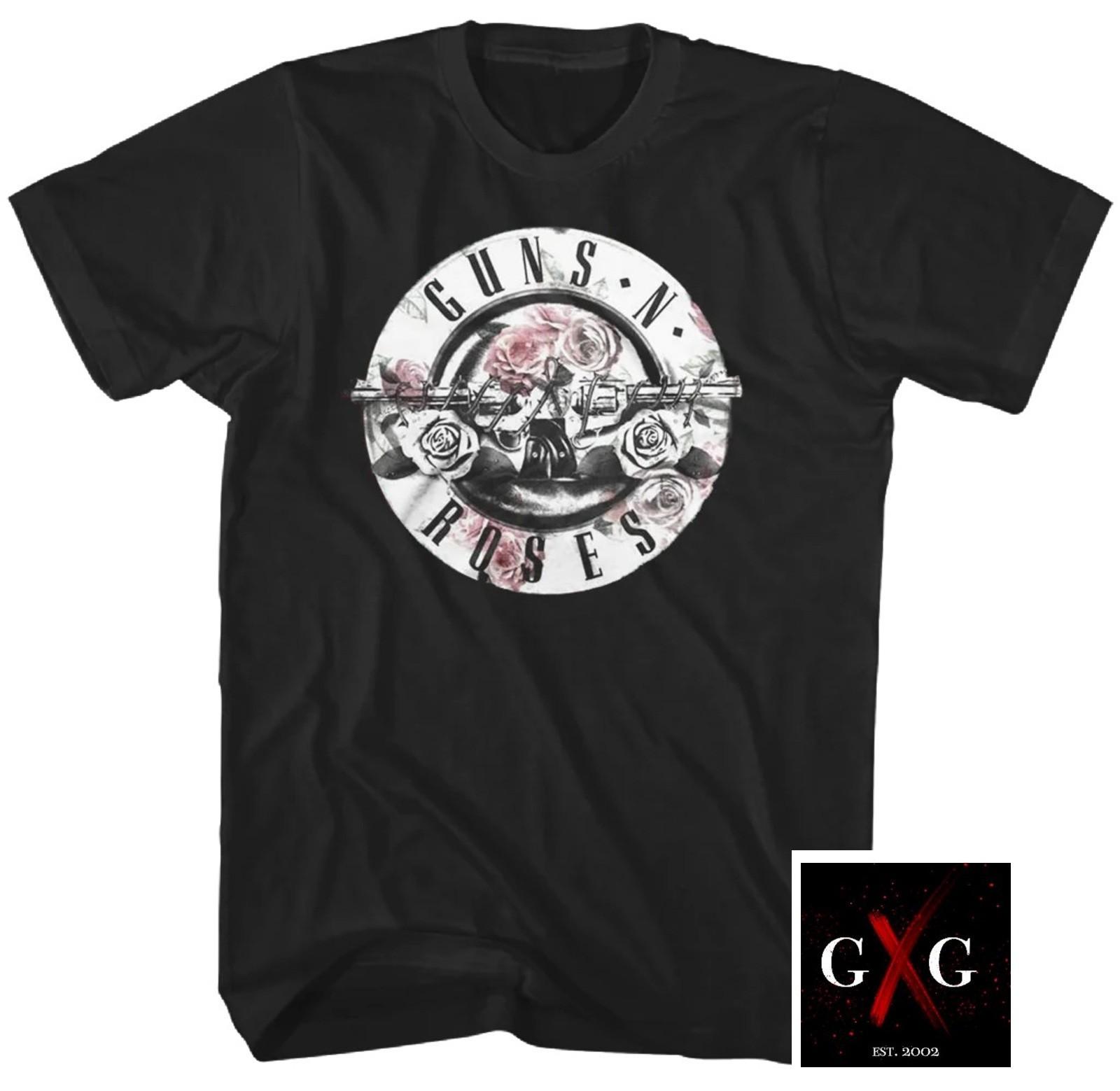 GUNS N  ROSES cd lgo FLORAL FILL BULLET LOGO Official SHIRT XXL New appetite OOP L