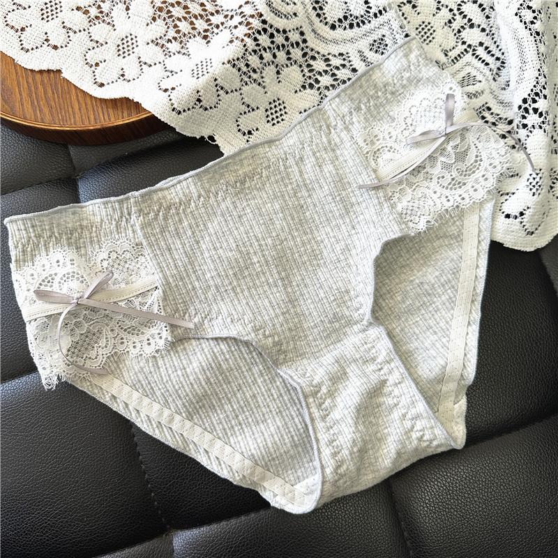 Simpatici Slip Filettati con Bordo in Pizzo Avvolgenti sui Fianchi a Vita Bassa Mutandine da Donna