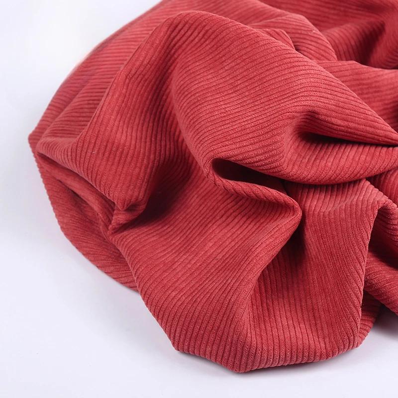 8 Strips Polyester Sand Wash Cotton Corduroy Cloth Non-elastic Cotton Fabric for Men and Women Coat Cloth Head
