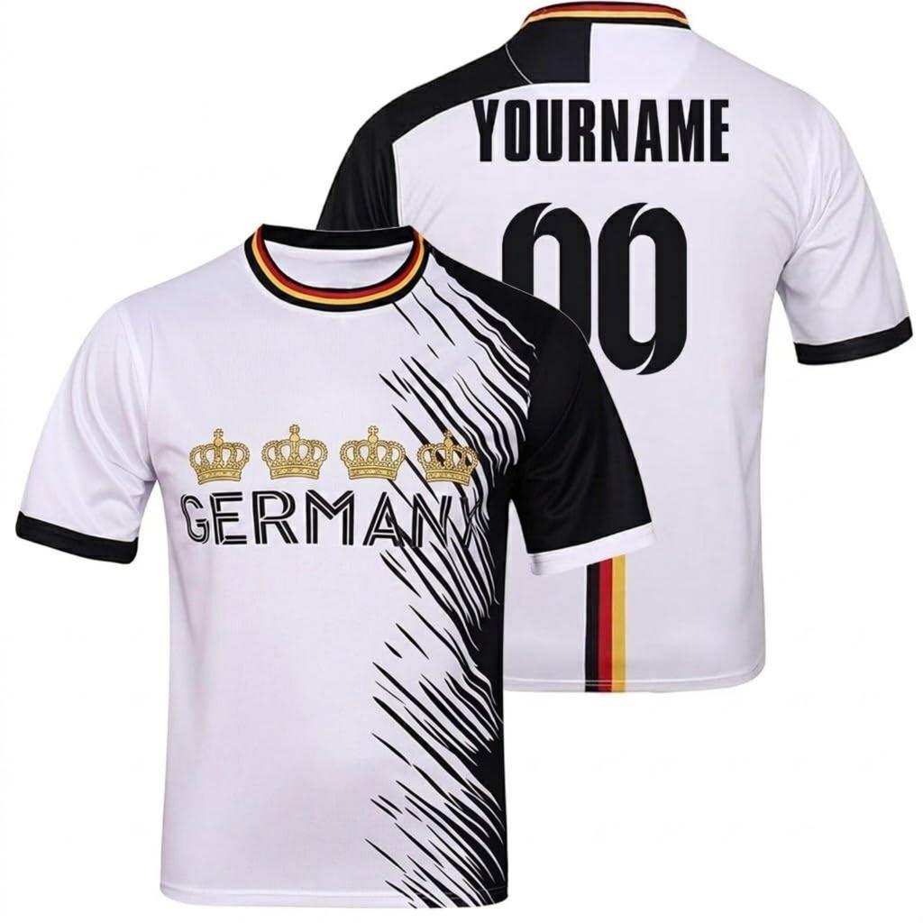 Unisex DIY International Soccer Fan Retro Street Style Crew Neck Jersey Lightweight Breathable Fabric Suitable for Outdoor Activities and Sports