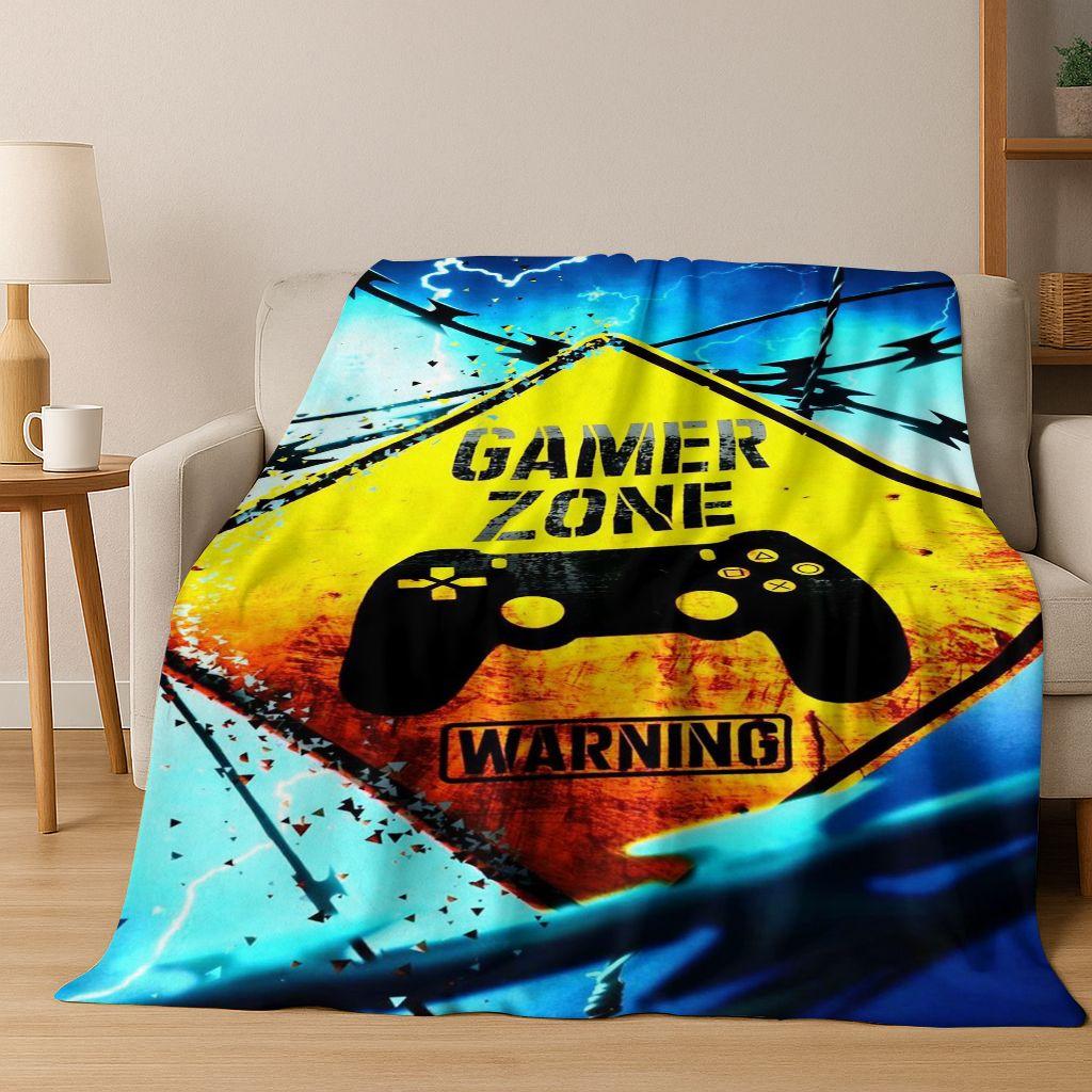 26 Style Gamer Zone Game Controller Flannel Blanket,Warm and Cozy Soft Throw Blanket for Home Bedroom Bed Sofa Travel Cover Kid