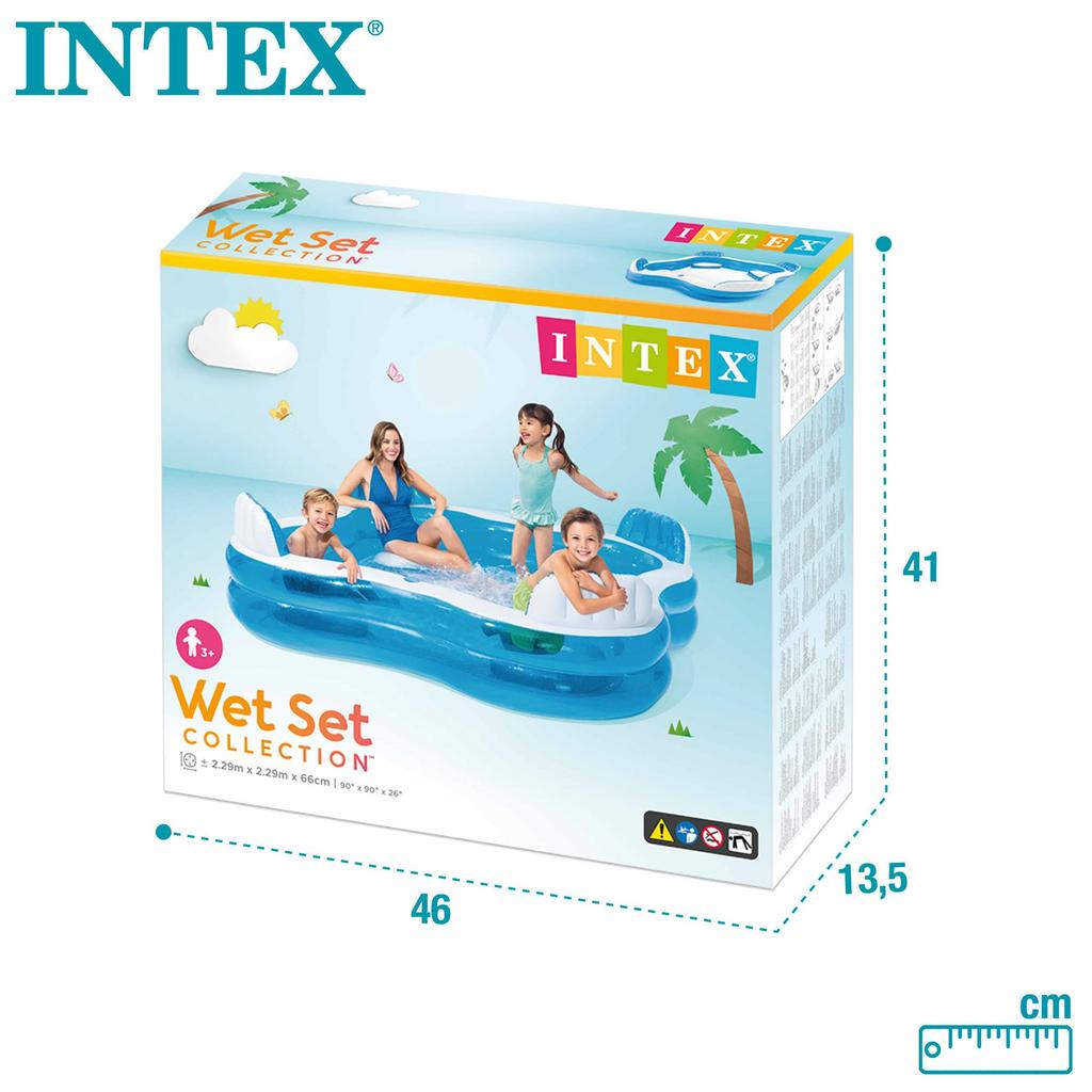 INTEX Float Swim Center Family Lounge Pool Square Multicolor 229 X 229 X 66 Cm 56475 Japanese [Genuine Product]