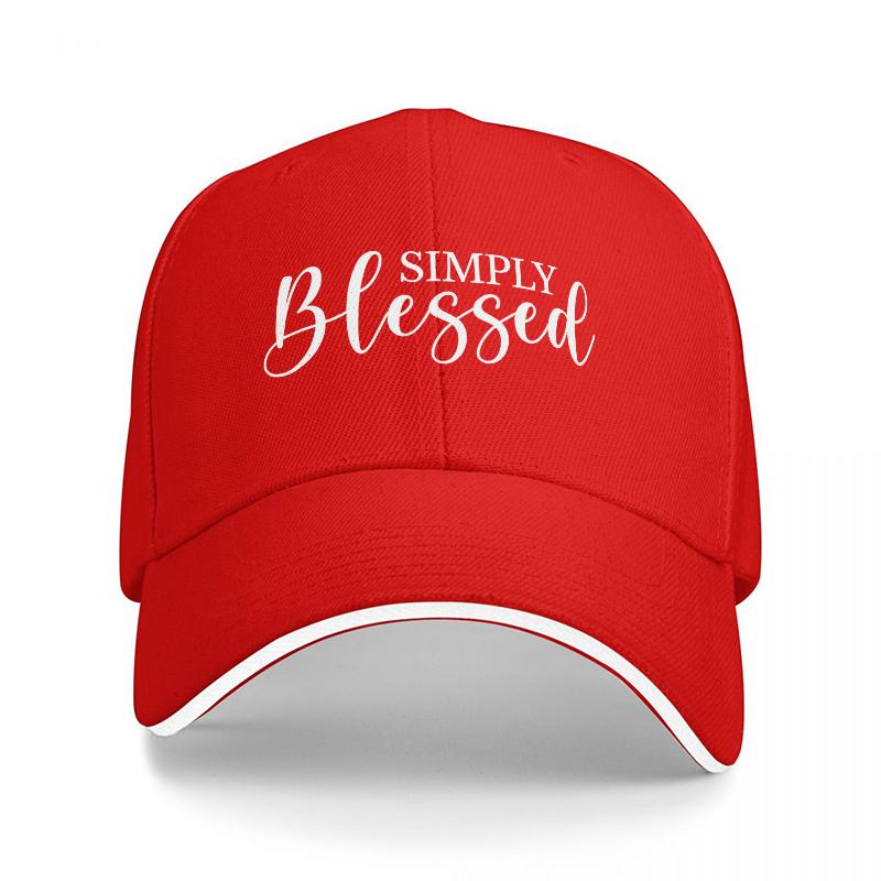 

Simply Blessed Baseball Cap Black with White Embroidery Faith Inspired Design for Everyday Wear and Spiritual Expression Adjustable