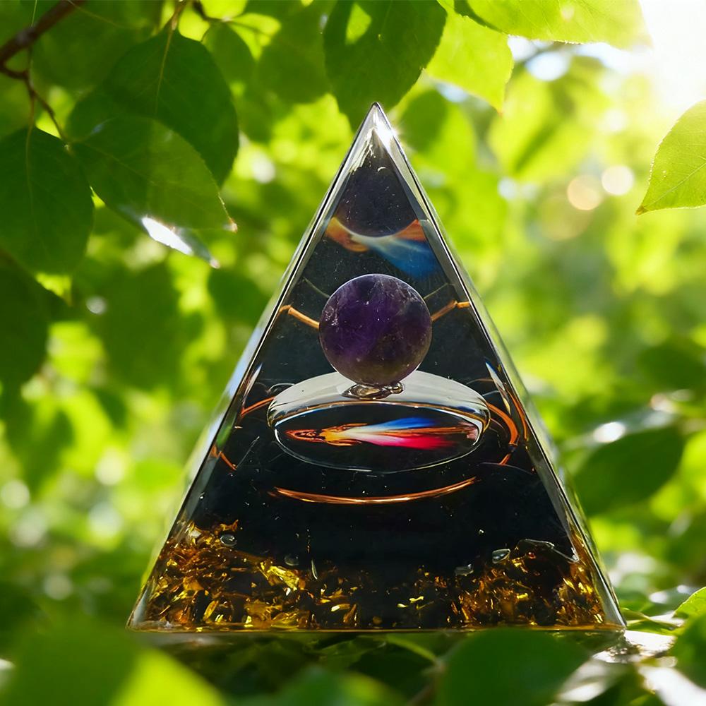 Křišťálová Orgonová Pyramida Generátor Energie 5 cm Přírodní Ametyst Peridot Reiki Čakra Meditační Nástroj Vánoční Dárek Pro Rodinu