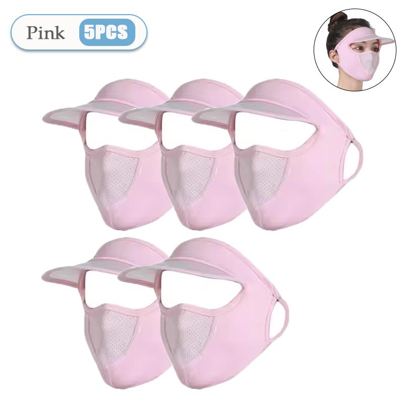 1-20PCS Women‘s Summer Ice Silk Sun Hat with Full Face Mask Breathable UV Protection Lightweight Washable for Outdoor Travel