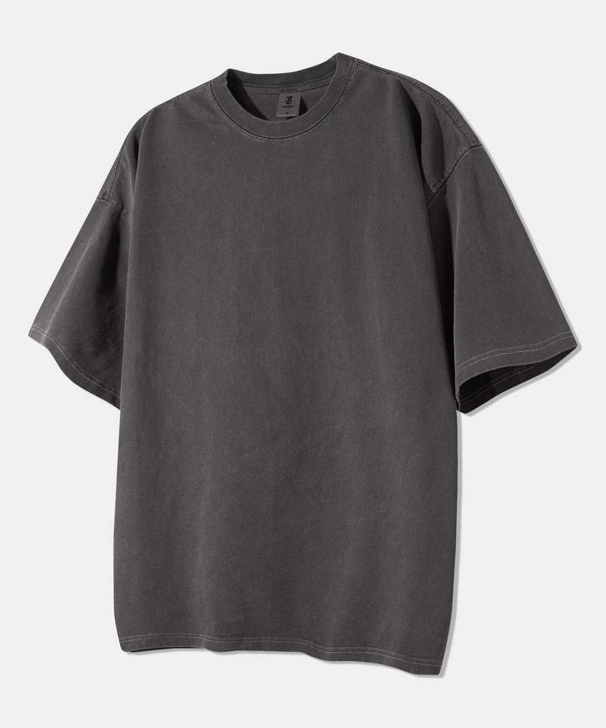 Top Boy Heavy Duty Pigment Oversized Short Sleeve T-Shirt Charcoal
