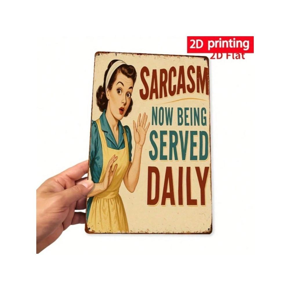 Sarcastic Metal Wall Art Sign Waterproof Vintage Kitchen Decor