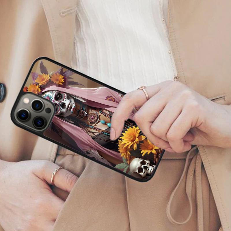 Mexican Skull Girl Tattooed Art Magnetic Phone Case For APPLE iPhone 17 Air 16 14 13 12 Pro Max 15 Plus Wireless MagSafe Cover