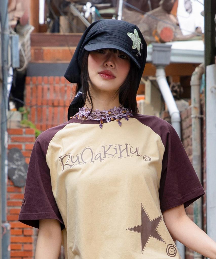 RuNaKi'Hu' Wxac025 Kakoi Scarf Ball Cap (Black)