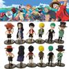 6 stk/sett Anime One Piece Figurer PVC Action Modell Dukker Figur Leker Søte Luffy Nami Zoro Samling Brinquedos Fullt Sett