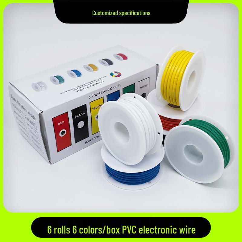 

6 котушок ПВХ луджена мідна дріт 30-16AWG для автоматизованого обладнання та електроніки