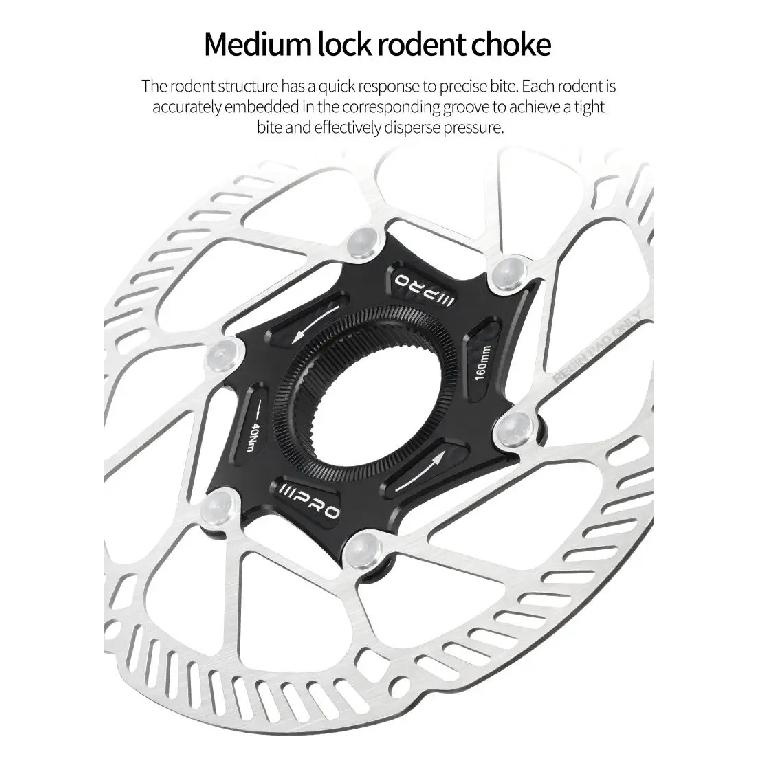 IIIPRO רוטור בלם דיסק Centerlock אולטרה-קל לאופניים כביש דיסק בלם פיזור חום הידראולי רוטור דיסק 140/160/180/203 מ"מ