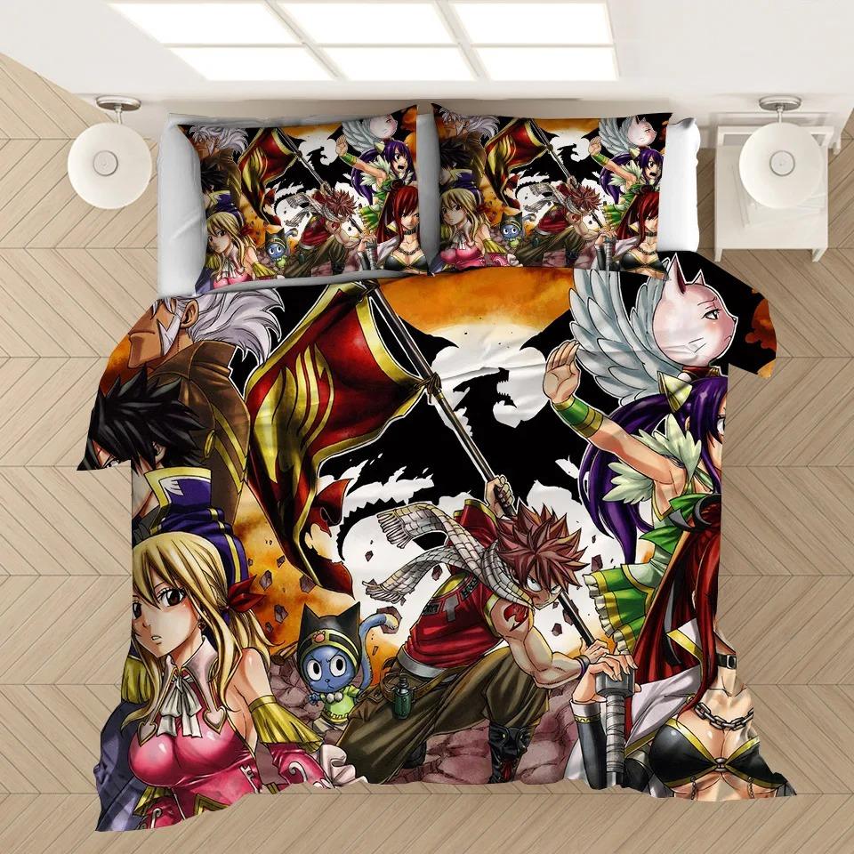 Comforter Fairy Tail Bedding Set 3D S Japan Anime Comforter Bedding Sets Fairy Tail Bedclothes (No Sheet) Ayr