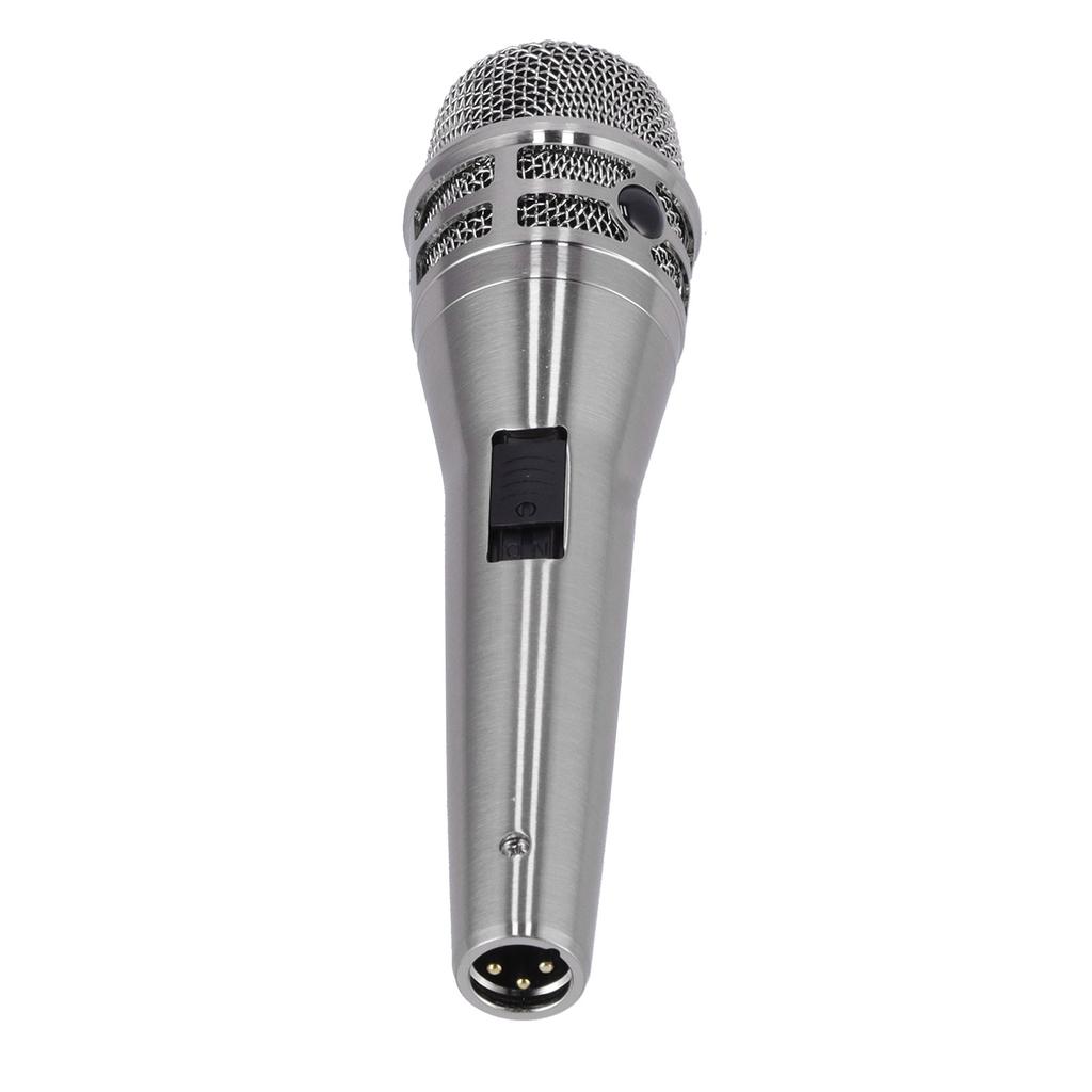 Microphone Wired Dynamic Cardioid Handheld Mic for Karaoke Singing Home Outdoor Stage SpeechSilver