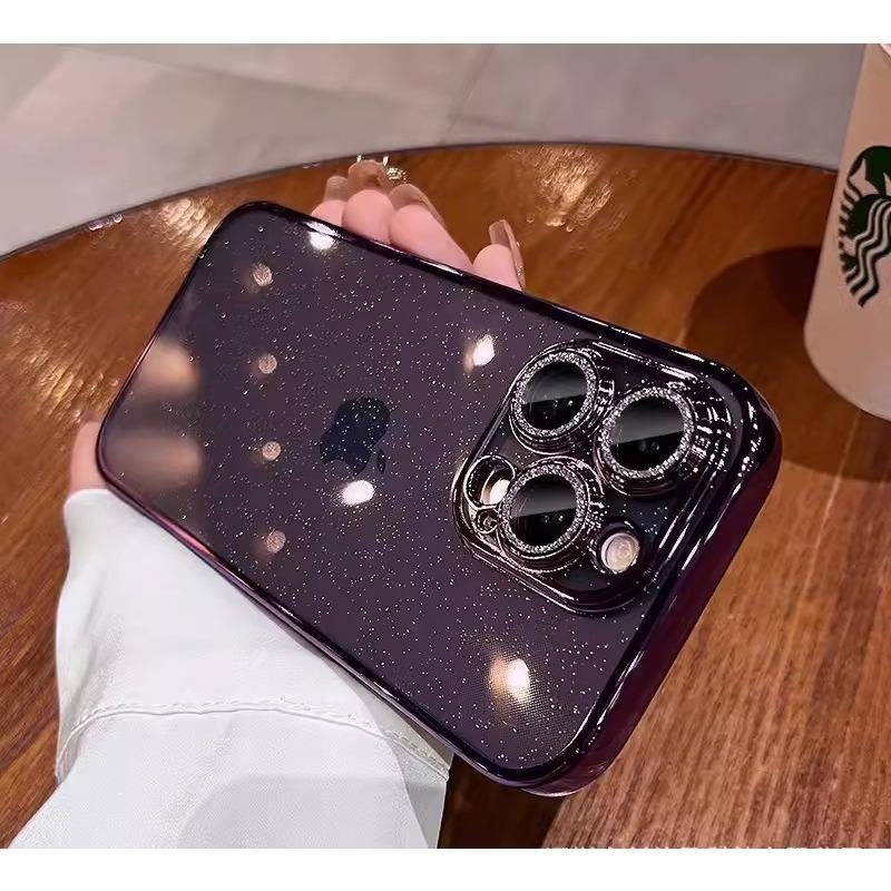 IPhone16 Starry Sky Glitter Phone Case Electroplated Tpu Soft 15, Suitable for Apple 14pro Full Anti-drop Protective Case