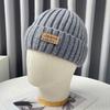 Wool Hat Women's Winter Korean Fashion Versatile Labeling Letter Knitted Hat Winter Thermal Ear Protector Cover Hat Men