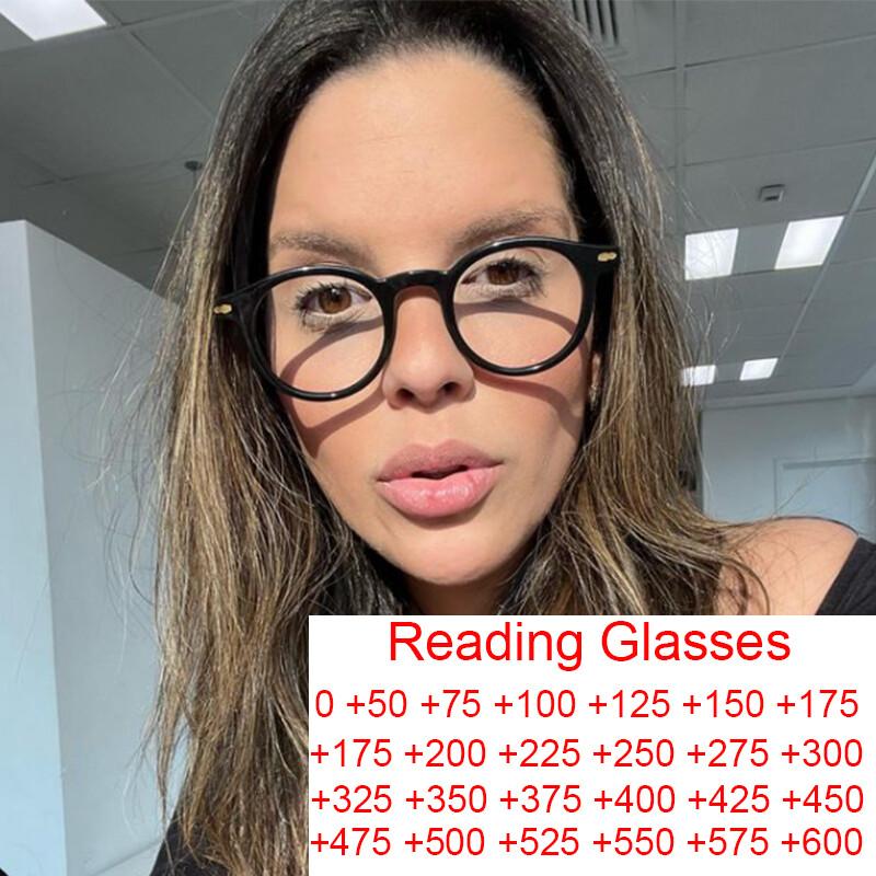 Light Frame Anti Blue Glasses Fashion Small Oval Reading Glasses Men Korean Popular Optical Eyeglasse Women'S Black Glasses