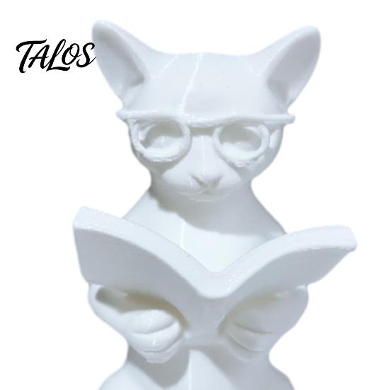 Printed Cat 3d Statue Reading Holding Book Glasses Cat Figurine Modern Decorative Animal Sculpture For Home Office Decor