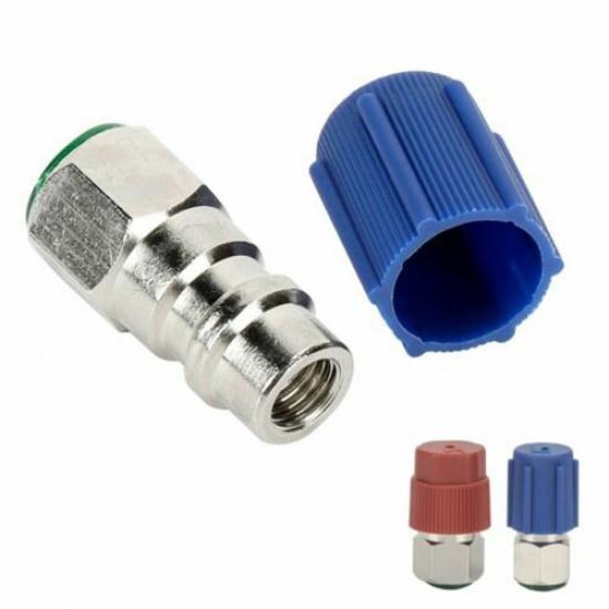 Car A/C R-12 To R-134a Retrofit Conversion Adapter Kit With 7/16 3/8 Valves US