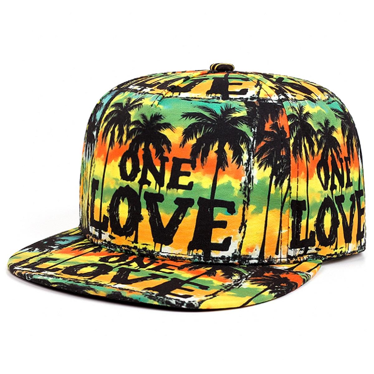 

Printed LOVE Coconut Tree - Flat Edge Hat Fashion Men s Baseball Hat Hip Hop Hat Women s Outdoor Leisure Beach Decoration Hat жёлтый