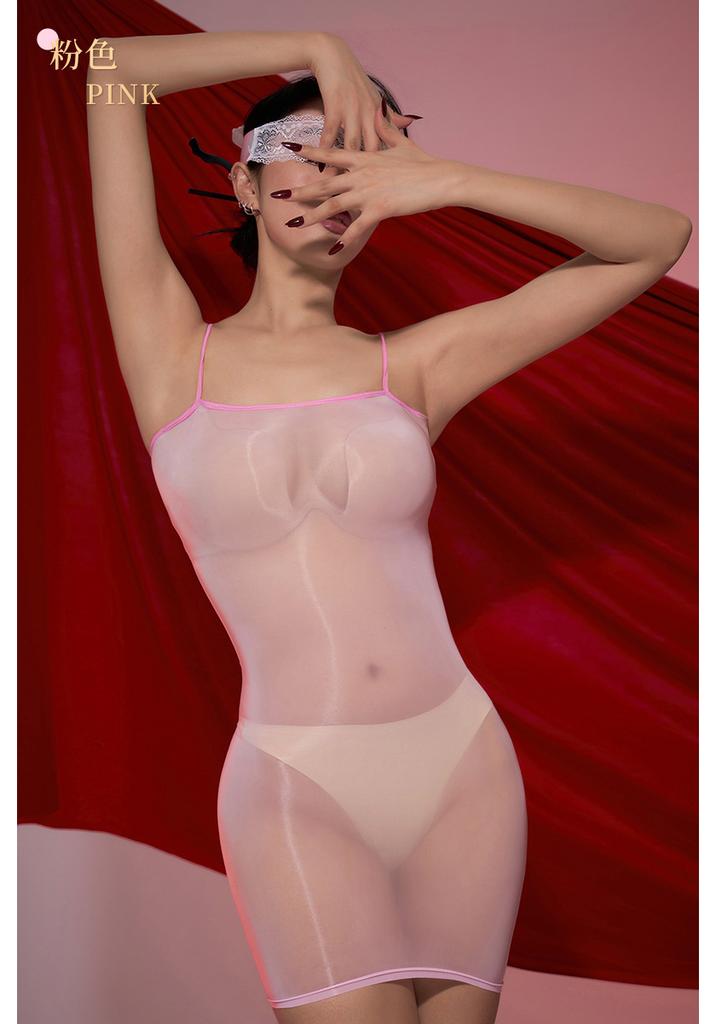 Sexy Damenöl Glänzendes Minikleid 8D Elastisch Glänzend Durchsichtig Bodycon Kleid Wickel Hüftkleider Dessous Bühne Ds Nachtclub Kleidung