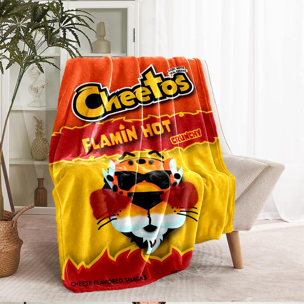 Cheetos Theme Printed Blanket - Perfect for Couch, Bed, Travel & Outdoor Use | Machine Washable, Cozy & Durable.