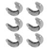 6 Sets 32mm Wardrobe Brackets Stainless Steel Heavy Duty U Shaped Closet Rod End Support with