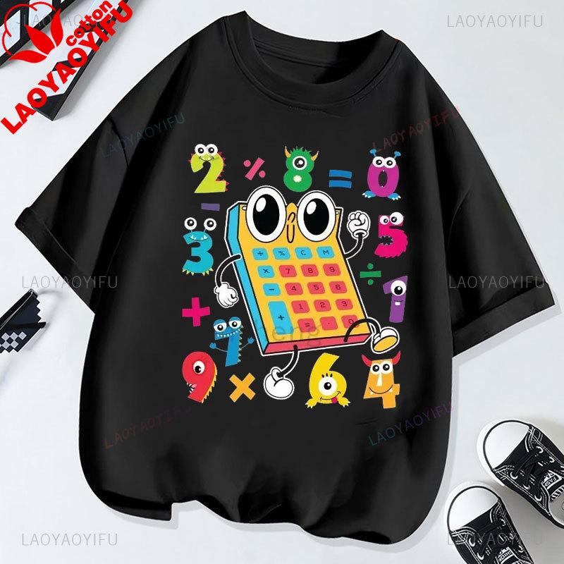 Number Day Math Day TShirt 100 Days Math Numbers TShirt Summer Unisex Clothing Versatile Creativity Short Sleeve Printed Tops
