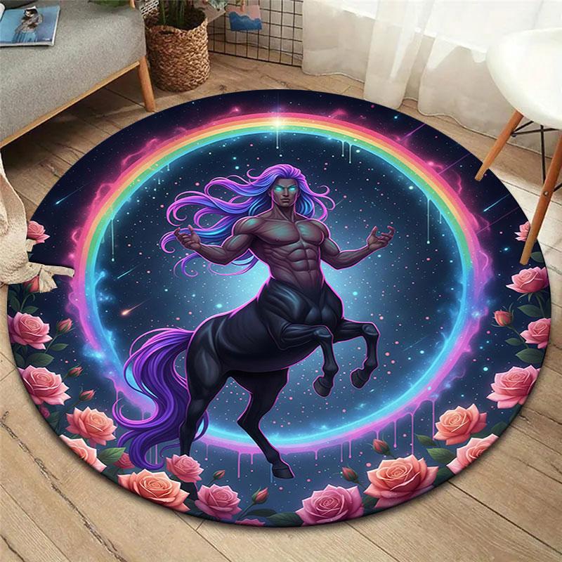

Flying animals Round Area Rug,Carpet Rug for Living Room Bedroom Sofa Playroom Decor,Non-slip Floor Mat 80cmx80cm