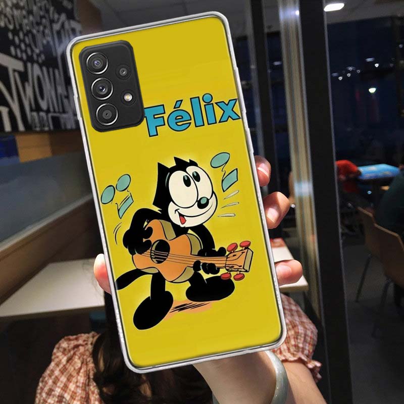 F-Felix the Cats Funny Phone Case for Samsung A54 A57 A37 A17 A14 A15 A12 A24 A34 A55 A35 A25 A52S A07 A05S A04S A22 A32 A72 Gal