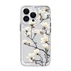 Magnolia branch pattern mobile phone case suitable for iPhone 17 16 15 14 13 12 11 Pro/ Max /Plus anti-fall and shockproof
