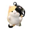 Soft Material Cat Plush Pendant Round Shape Plush Cat Keychain Cat Plush Keychain  Backpack Decor