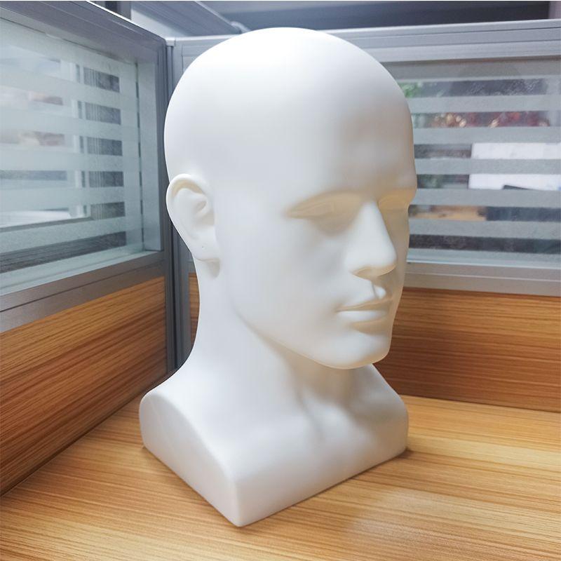 

Голова манекена Мужская Подставка для показа Шляпа Украшение Голова-модель для парика Контейнер для торгового центра Может показывать Очки Очки для плавания Голова манекена Dumb White